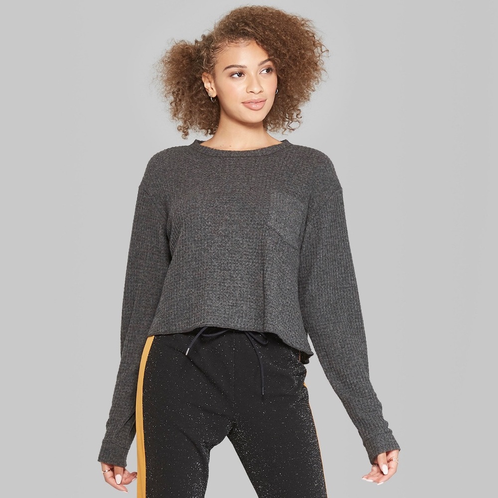 Wild Fable Waffle Knit Cropped Sweater
